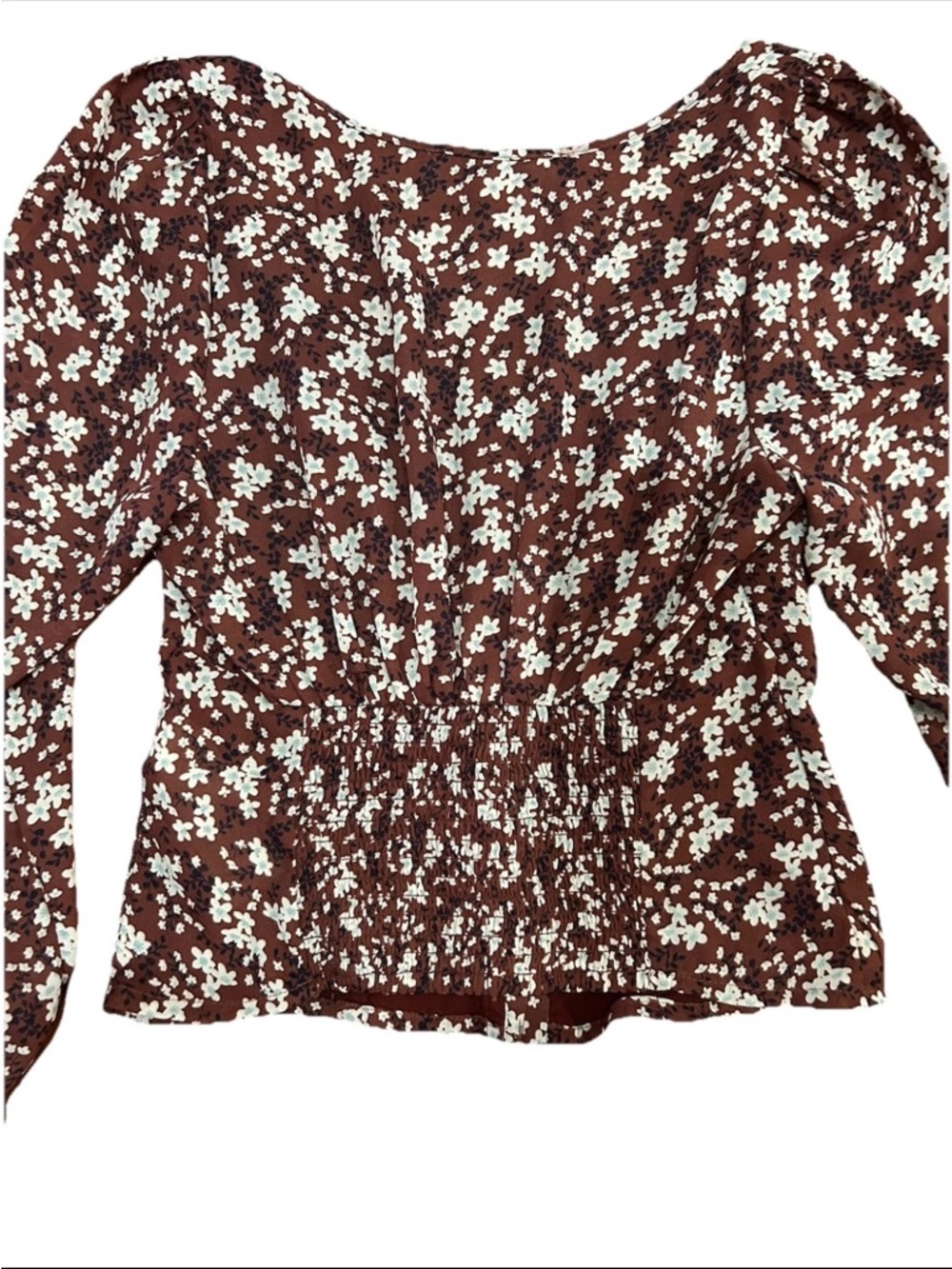 Abercrombie & Fitch Brown Floral Button Front Top - Picture 3 of 6